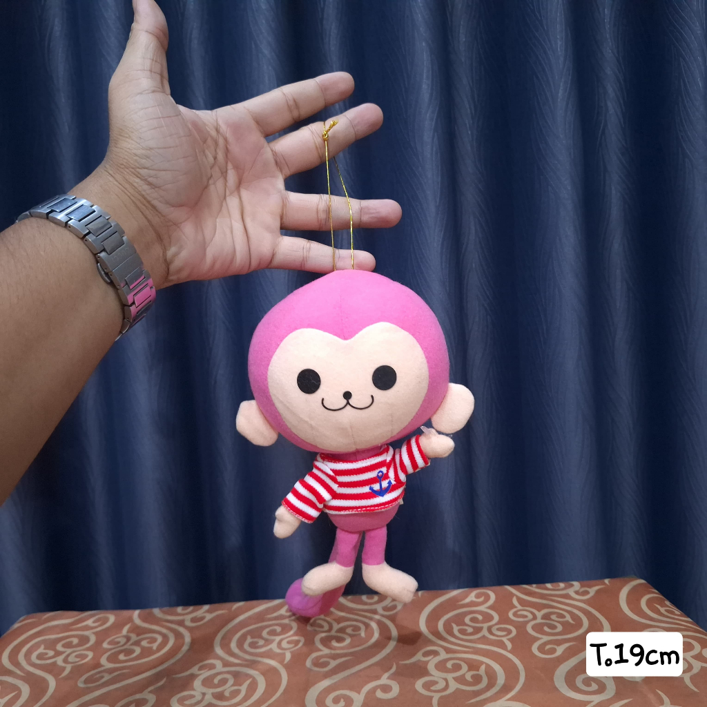 Boneka Monyet Pinky Monkey Pink Liris Kecil Original Sega Cantik Lucu Gantungan
