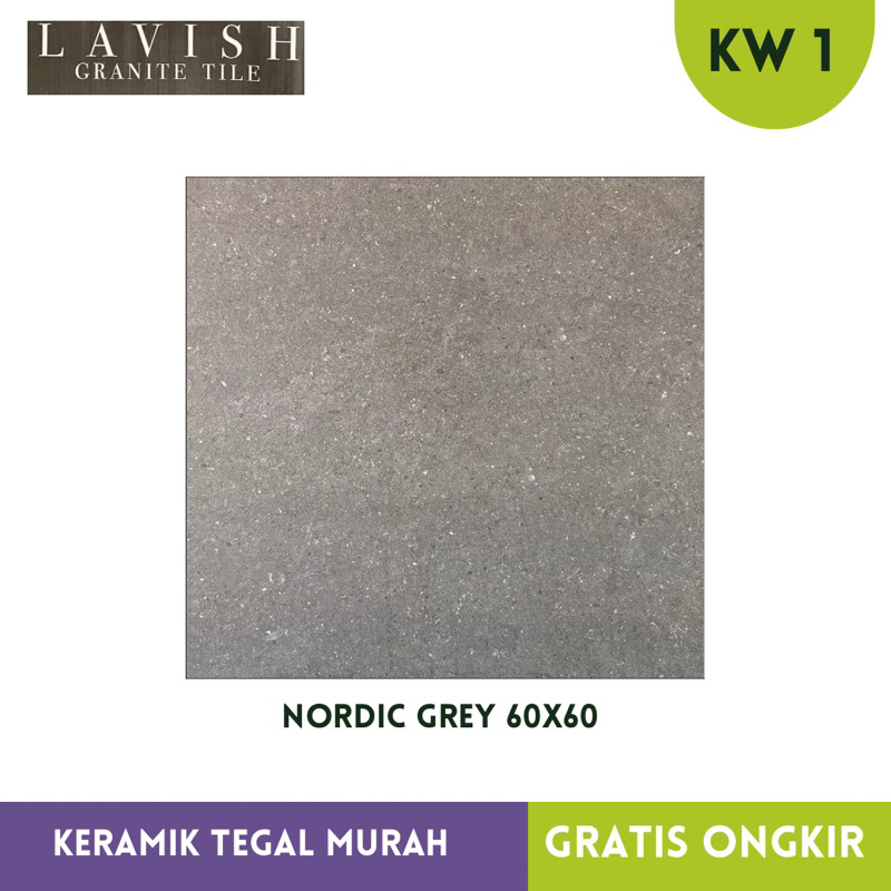 Granit Kasar abu abu Carport / Kamar Mandi 60x60 Lavish Nordic Grey KW1