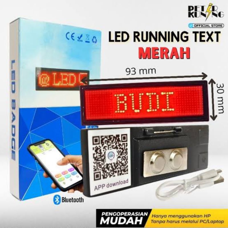 LED Badge Mini/ Running Text Mini/ Led Merah/ Name Tag / SPOTLED/ miniatur truk LED/ Mini Running Te