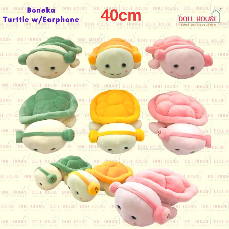 Boneka Turttle w/earphone / Boneka Penyu / Boneka KuraKura / Boneka Turtle / Boneka Kura Kura
