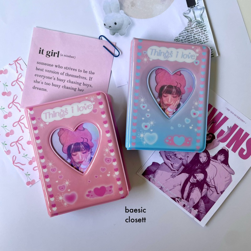 RST [KPOP KLOSET] 40 Slot Album Photocard Gradient Pink Mini Collection Book 1P Tempat Pc Korea