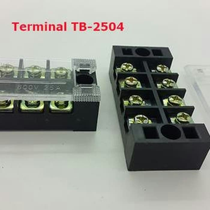 Terminal Blok 4P 25A Terminal Block 2504 Sambungan kabel 4 Pin 25A 600V