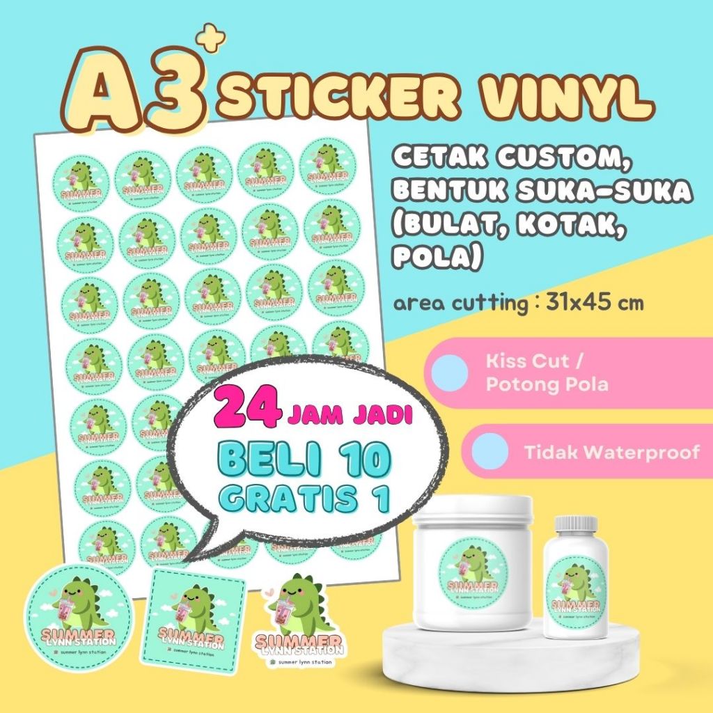 

Label Sticker Vinyl / Vinil A3 ( PRINT & CUT )