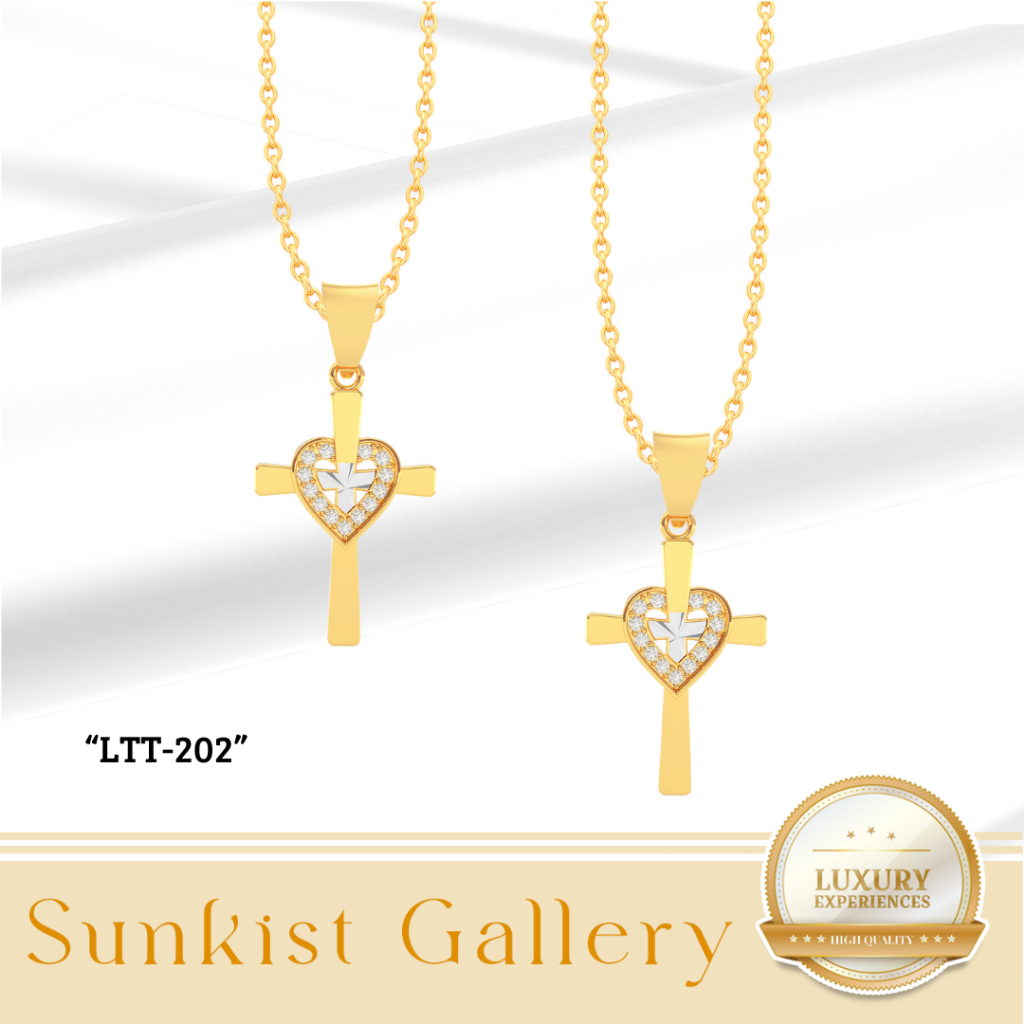 Liontin Salib Emas Asli Elegant Mewah Emas Muda Kadar 375 ( 8k ) Kode LTT 202