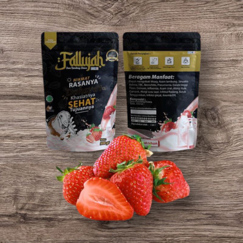 

susu kambing etawa tidak bau prengus rasa strawberry kemasan 500 gram