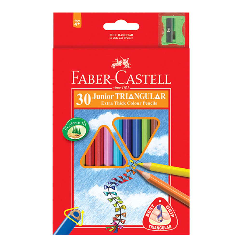 

Pensil Warna Faber-Castell 30 Junior Triangular Extra Thick Colour Pencils 16-116538-30