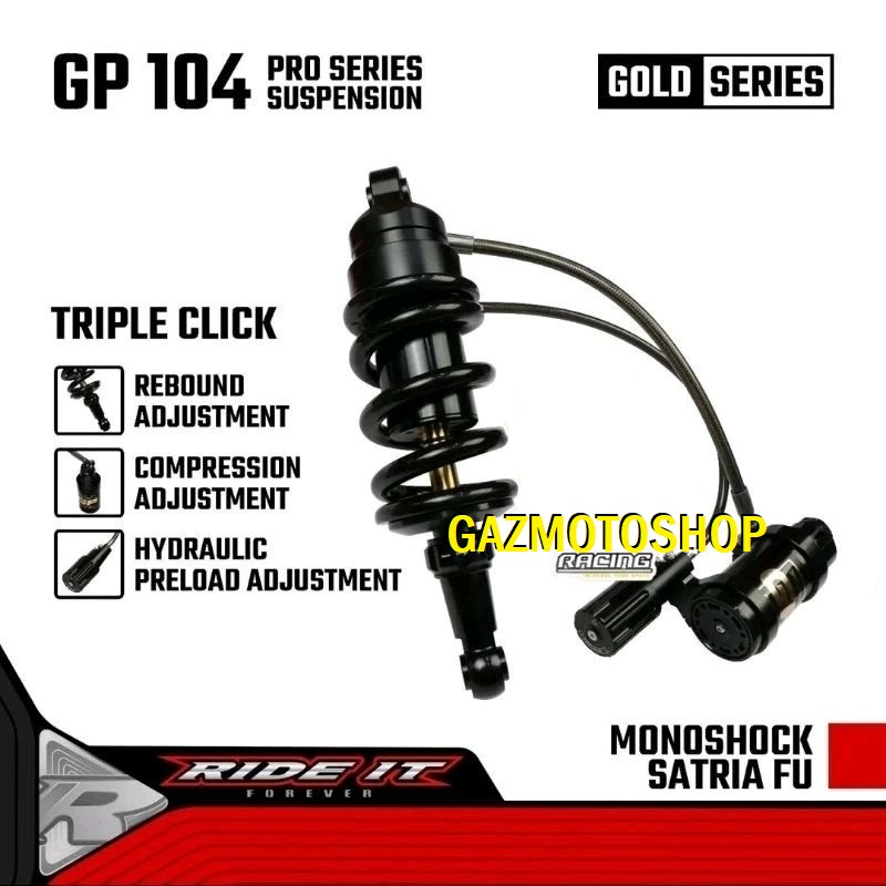 Monoshock RIDE IT GP-104 Satria FU / Suzuki Rider Triple Klik Tabung Pisah Shock Belakang Shockbreak