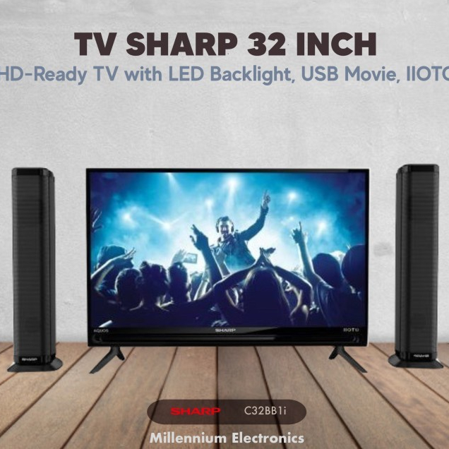 LED TV Sharp 32" 2T-C32BB1i-TB Speaker Tower | 32 inch in 32BB1i hd