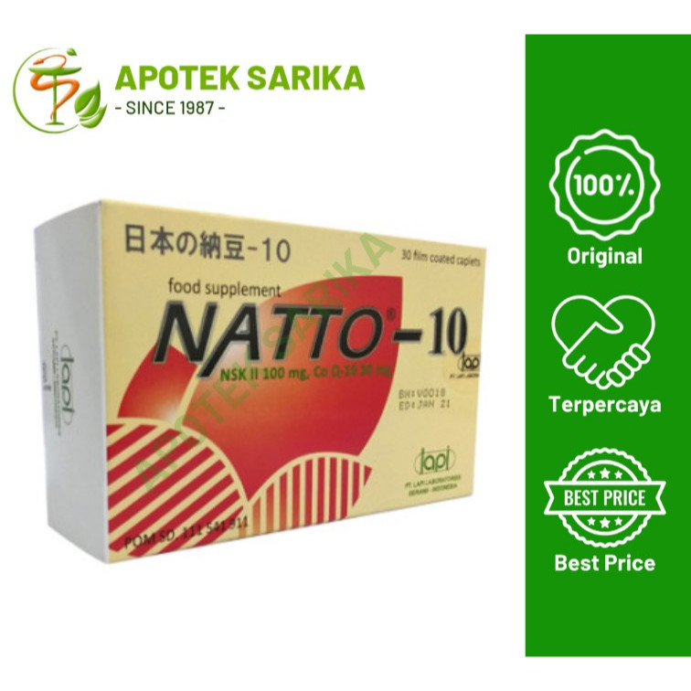 Natto - 10 Strip isi 6 Kaplet - Suplemen untuk Mengurangi Resiko Penyakit Jantung