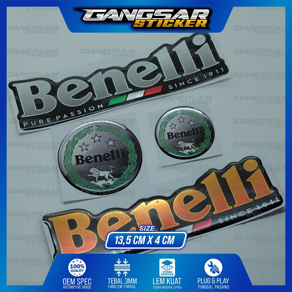 emblem timbul logo benelli / emblem benelli / emblem benelli bulat