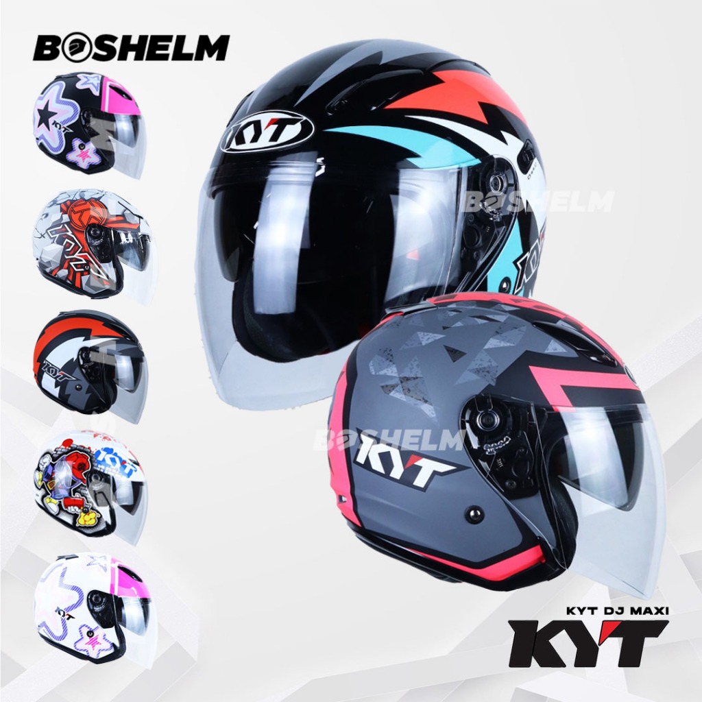 BOSHELM Helm KYT DJ MAXI MOTIF Helm Half Face SNI