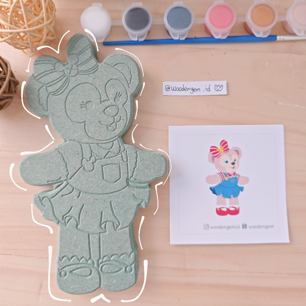 

DIY Wood Character Painting Kit Mewarnai Melukis Hampers Souvenir Kayu Karakter Shellie May | Woodengem