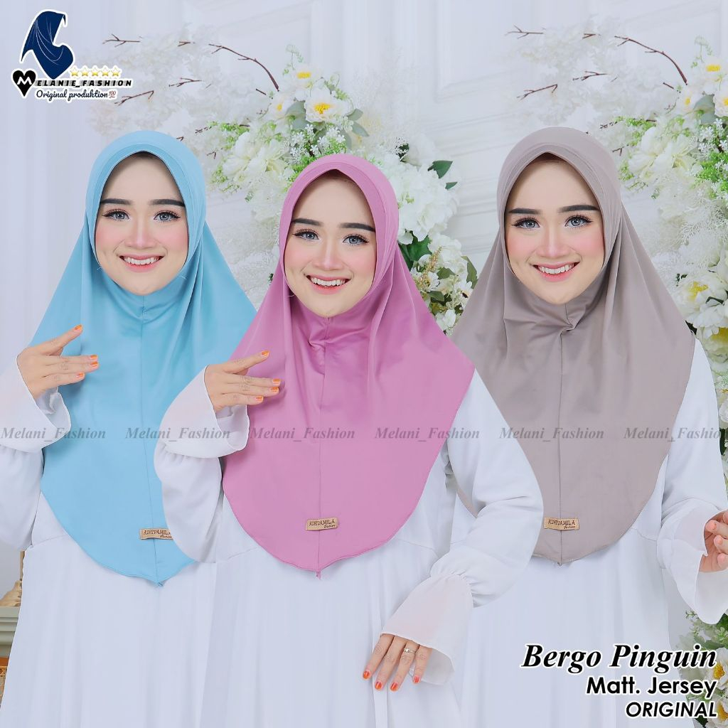 HIJAB BERGO PINGUIN JERSEY PREMIUM/HIJAB INSTAN JERSEY/JILBAB BERGO INSTAN JERSEY
