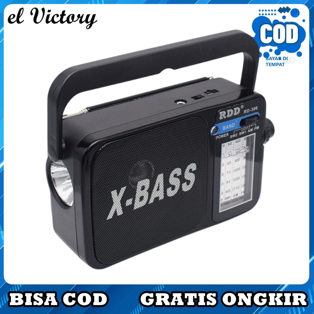 Speaker RADIO FM/AM Fleco RD-306 Radio MUROTTAL - HITAM