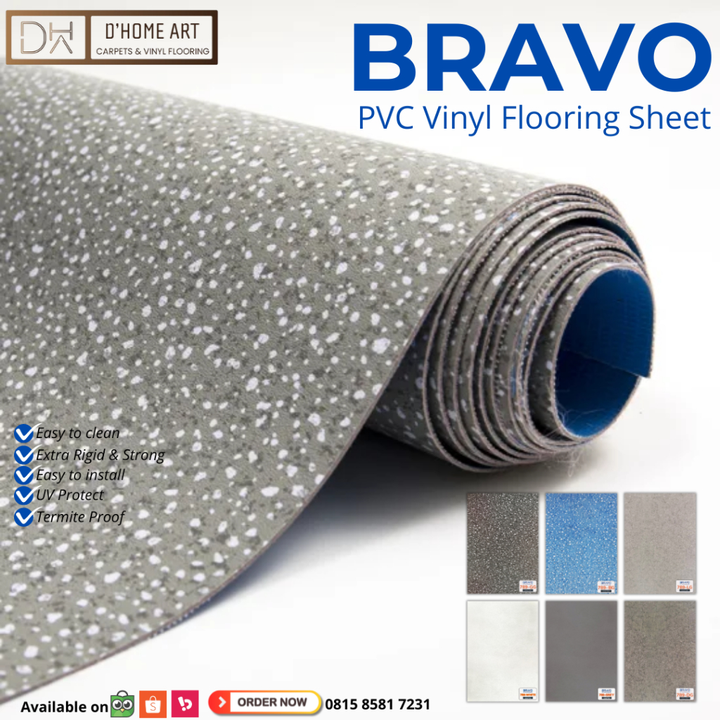 Karpet Vinyl Roll Motif Terazzo/Stone | Vinyl Roll Bravo Tebal 1,5mm
