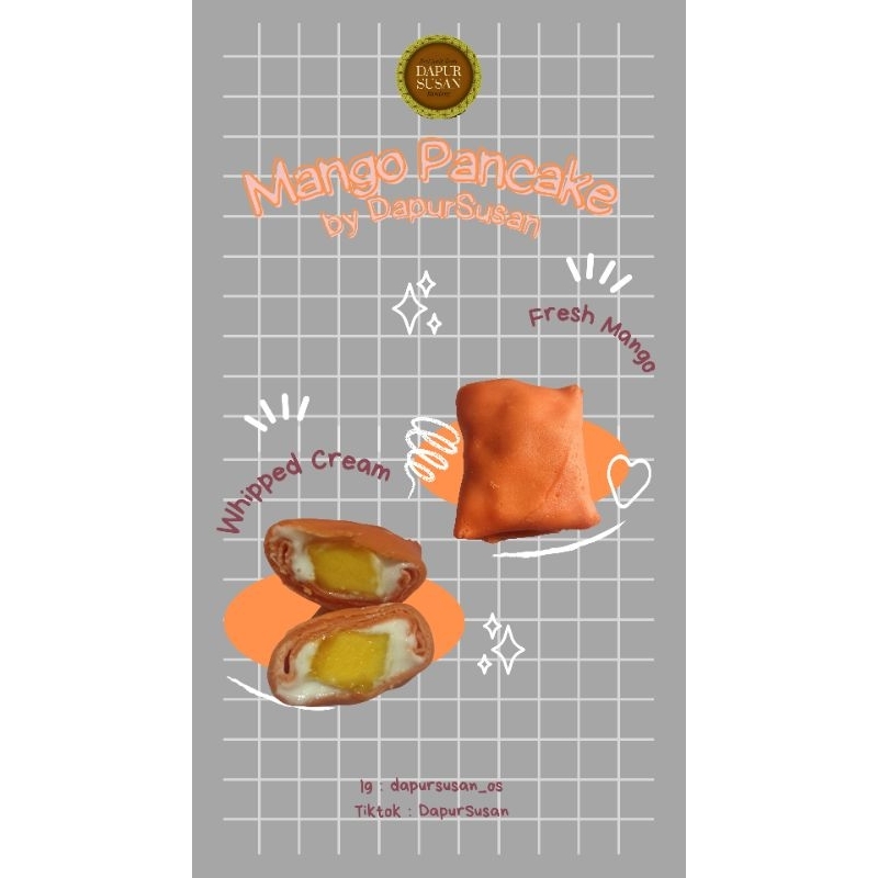 Pancake Buah Segar (Mangga, Strawberry, Cokelat)