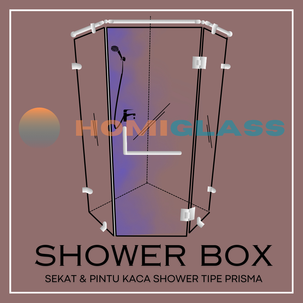 kaca Tempered 10mm Shower - Sekat shower kamar mandi - partisi kaca tempered 10mm