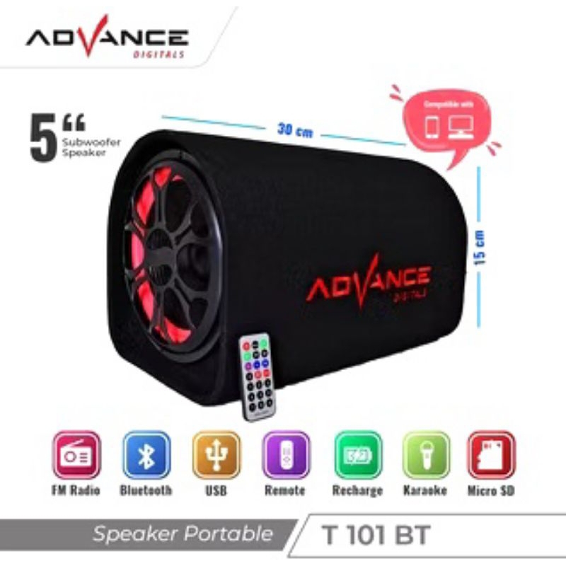 Speaker Advance 5" bluetooth T-101BT/Speaker bluetooth portable Advance T-101BT