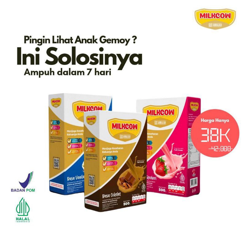 

SUSU SAPI | Milkcow | 3 Varian rasa. Menambahkan Nafsu Makan.