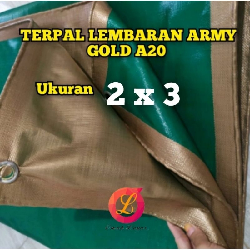 terpal lembaran A20 army gold 3x2 terpal tenda truck