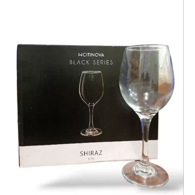 CITINOVA BLACK SERIES SHIRAZ 235ML ST 57-11 GELAS WINE SET 6PCS GELAS KACA