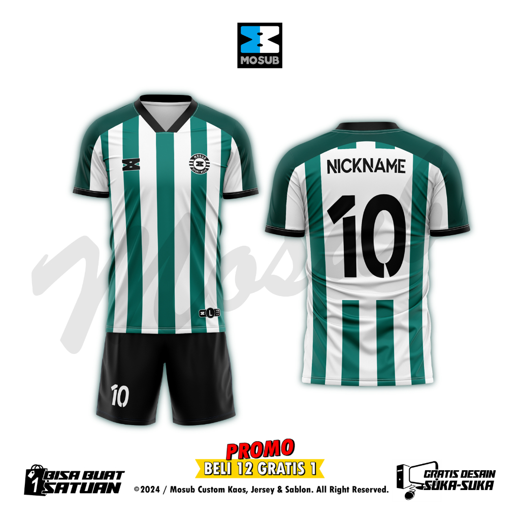 Jersey futsal custom free nama dan nomer baju sepak bola bisa pakai desain sendiri terbaru mosub 004