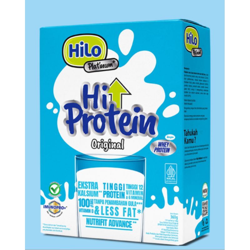 

Hilo Platinum Original 360gr 12sachet Susu Protein Susu Dewasa Susu Kalsium