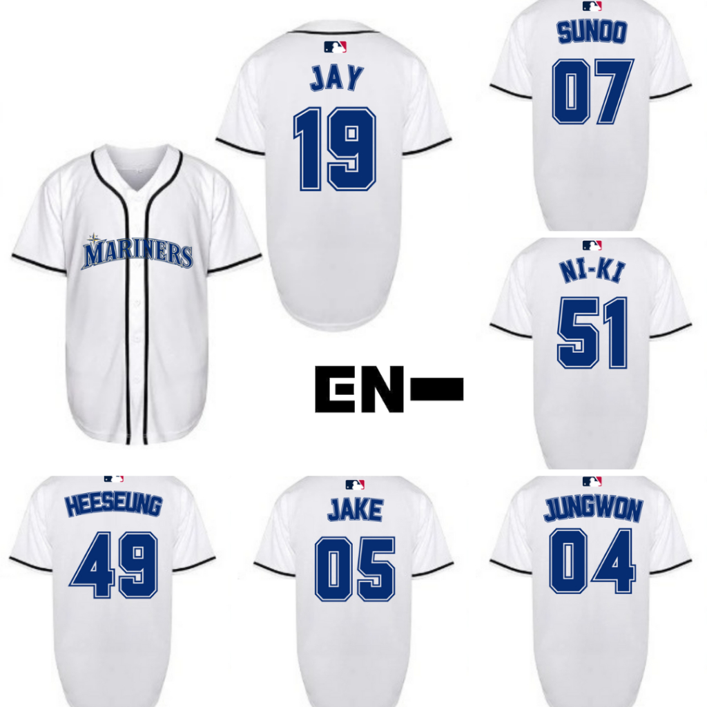 Baju jersey baseball terbaru mariner enhyp number kpop jungwon heeseung jay niki sunoo sunghoon jake