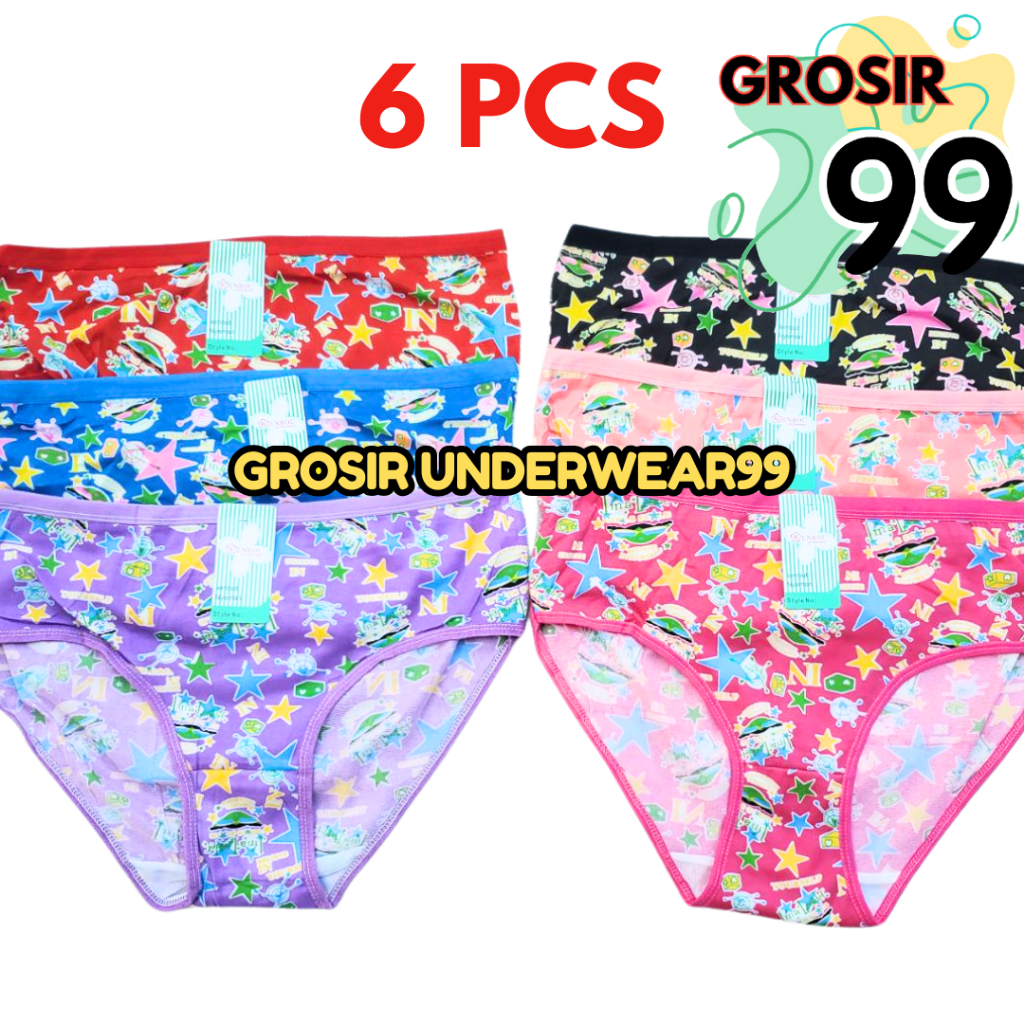 (6 Pcs) CELANA DALAM REMAJA WANITA CD ANAK PEREMPUAN MOTIF CANTIK GROSIR99