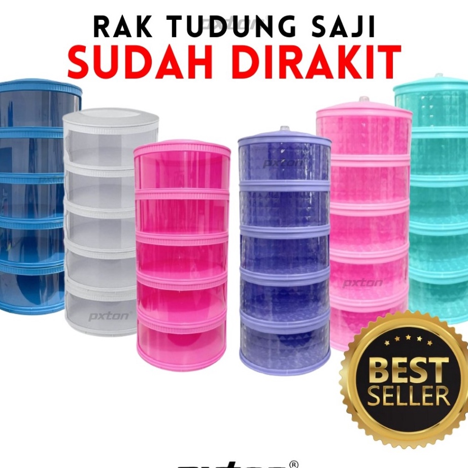 PXTON  ltilayer Rak Plastik Penyimpanan Tempat Makanan  Food storage 4 n  tudung saji  tudung saji 4