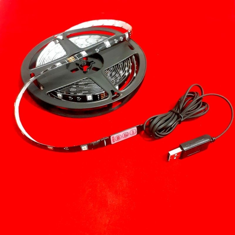 lampu LED strip RGB plus modul kontroler usb 5v