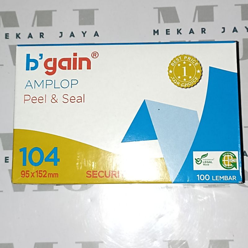 

Amplop Putih 104 B'Gain 95×152mm 1 Box Isi 100