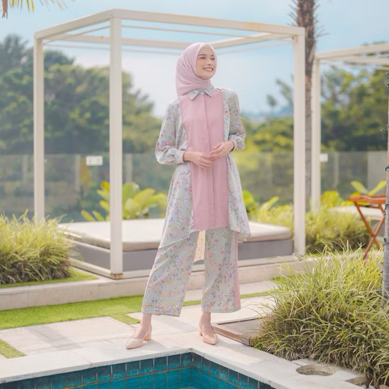 Hijabchic x zytadelia size SPL, hijabchic sage fleuria set, hijabchic preloved