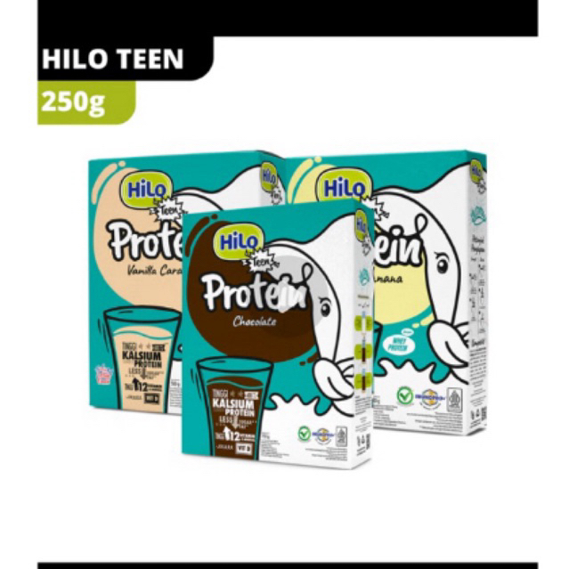 

Hilo Teen Protein Chocolate,Yogurt Banana,Vanilla Caramel 250gr