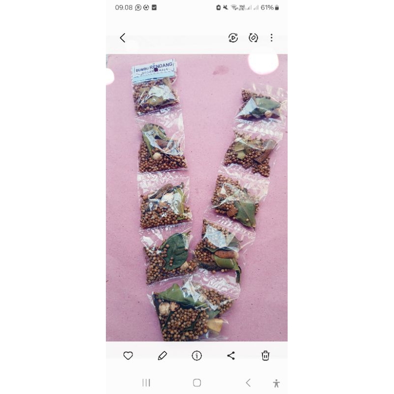 

bumbu rendang sederhana,1 renceng isi 10