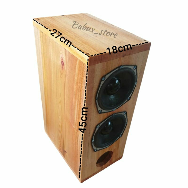 SPEAKER SUBWOFER 5,2INCHI DOBEL KAYU MAHONI