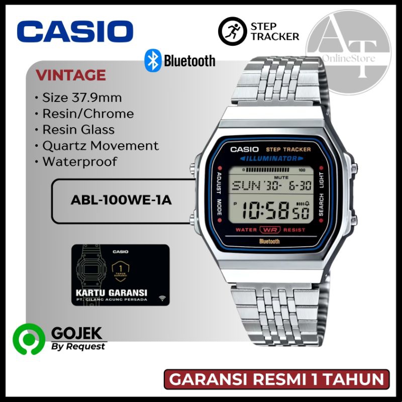 Jam Tangan Unisex Casio ABL-100WE-1A ABL100WE Step Tracker Bluetooth