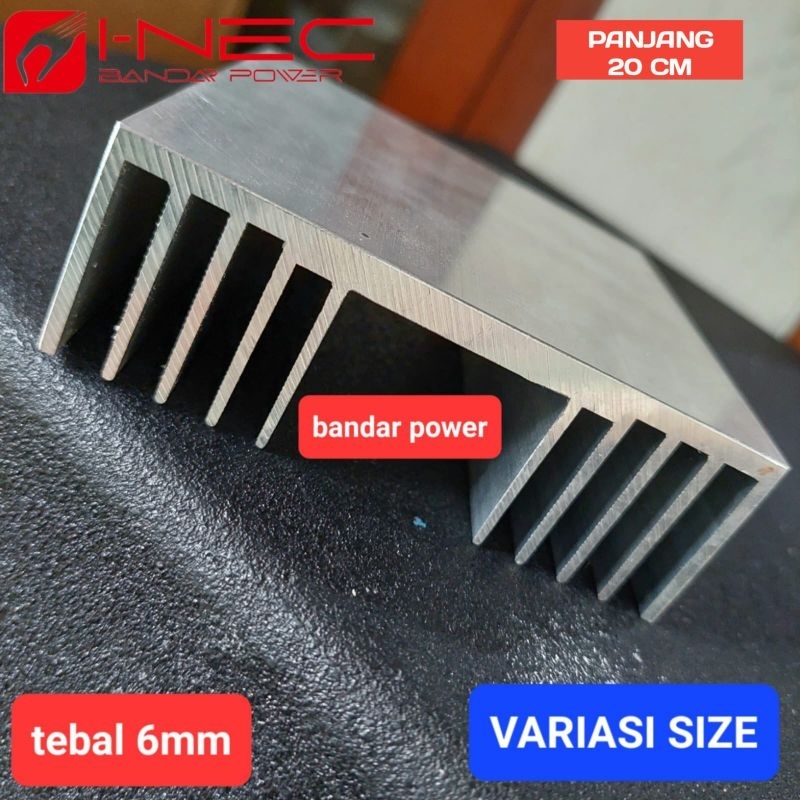 HEATSINK 10 Sirip Panjang 20 cm tebal 6mm