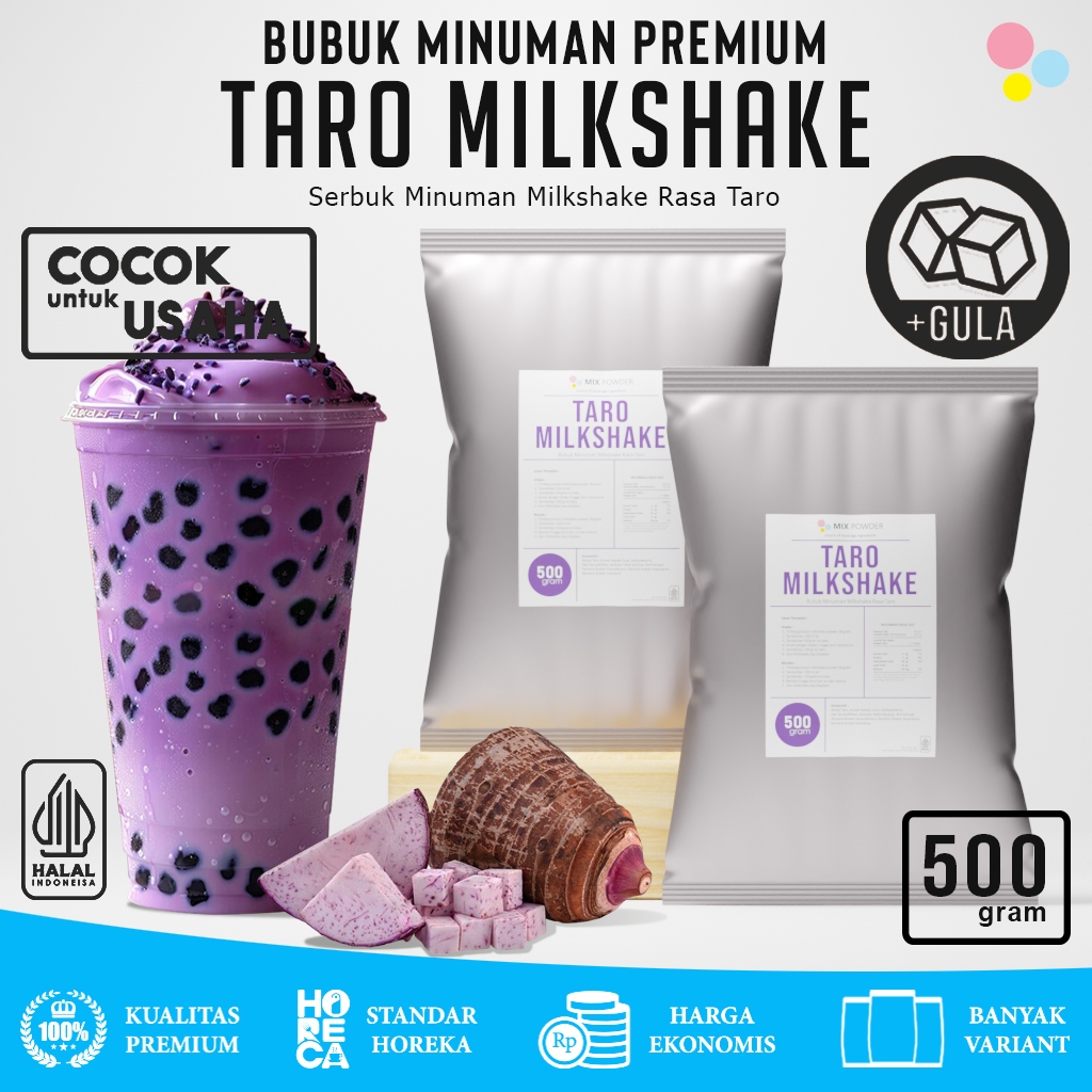 

Mix Powder Taro Milkshake Bubuk Minuman Premium Taro Based Milk Shake Instan Drink Kemasan 500 Gram