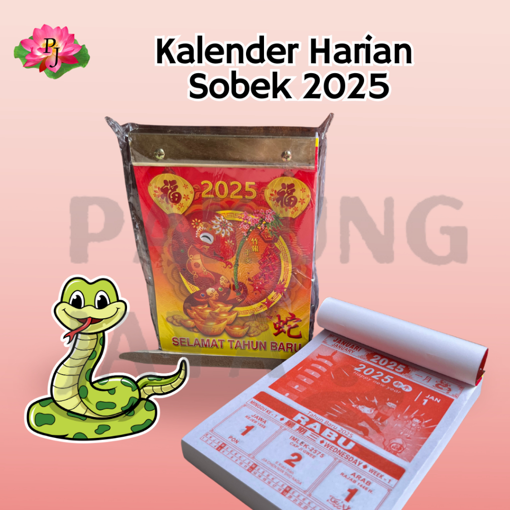 Kalender Harian Sobek Tahun  2025/Kalender Sobek Chinese Indonesia China Jawa Ukuran Sedang 2025/Kal