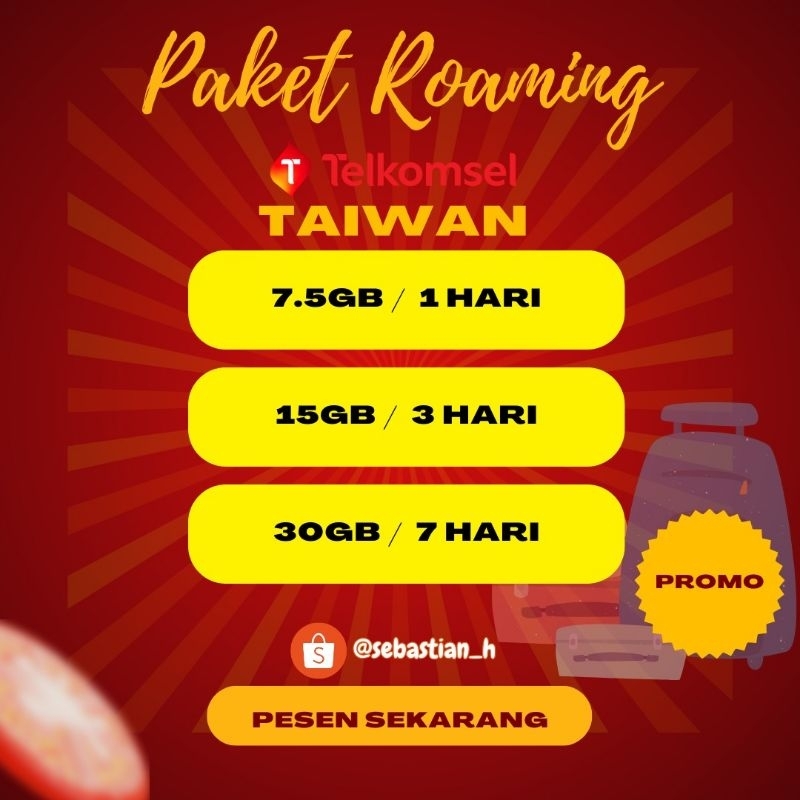 PAKET INTERNET ROAMING TAIWAN TELKOMSEL