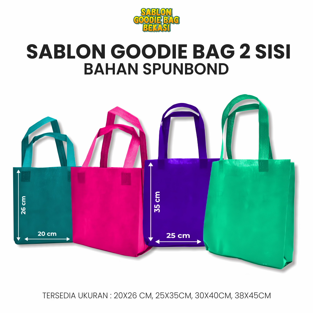 

Sablon Goodie Bag 2 Sisi Custom - Bahan Spunbond *MINIMAL PEMBELIAN 100 PCS