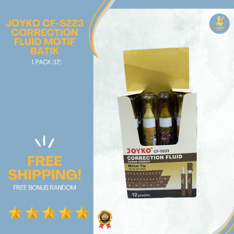 

Joyko Correction Fluid Motif Batik/ 1 Pack (12)/ HARGA TERJANGKAU KUALITAS TERBAIK!/ FREE BONUS RANDOM!