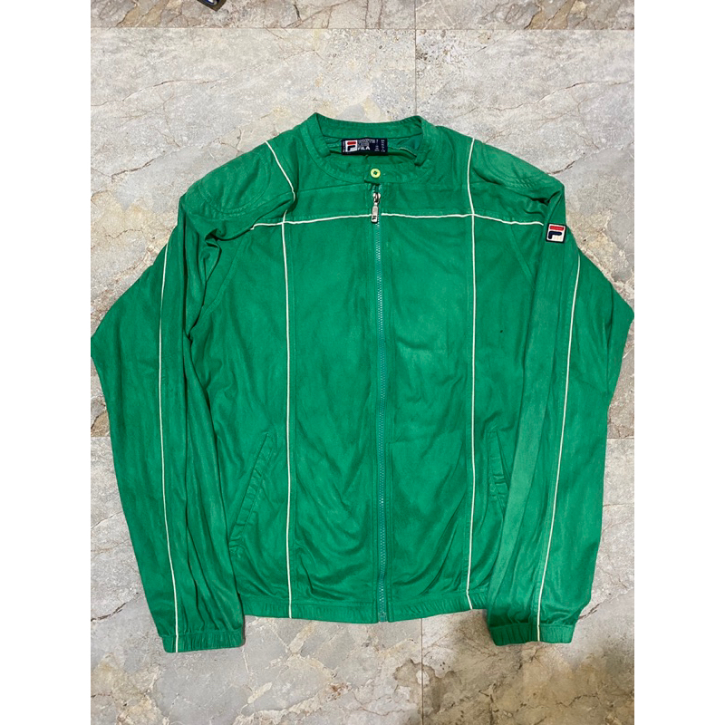 FILA VINTAGE TERRINDA VELOUR TRACK TOP KELLY