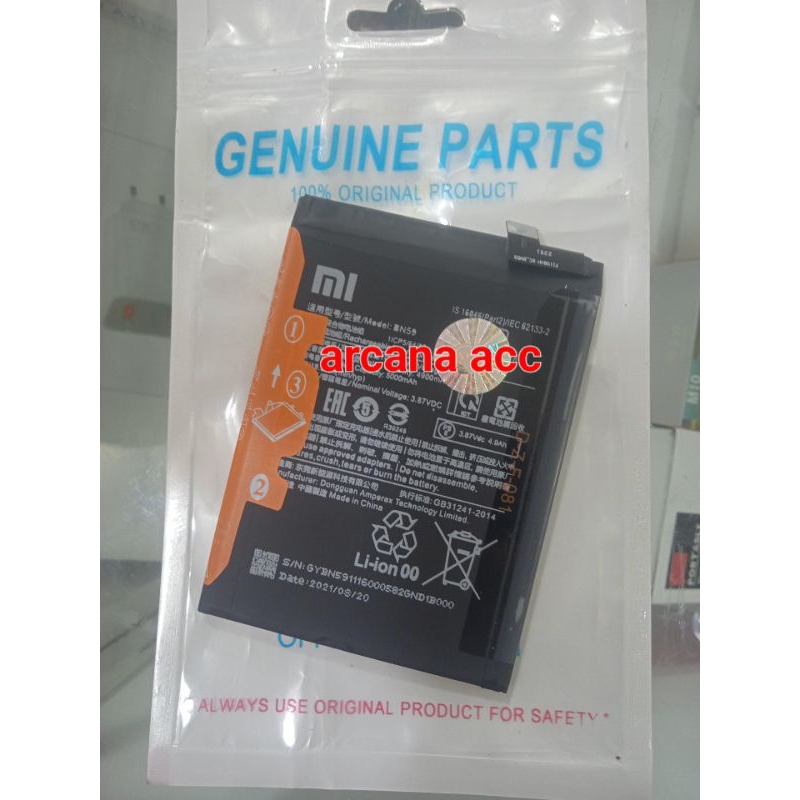 baterai battery Xiaomi Redmi Note 10 4G/ Redmi Note 10S BN59 NEW ORII