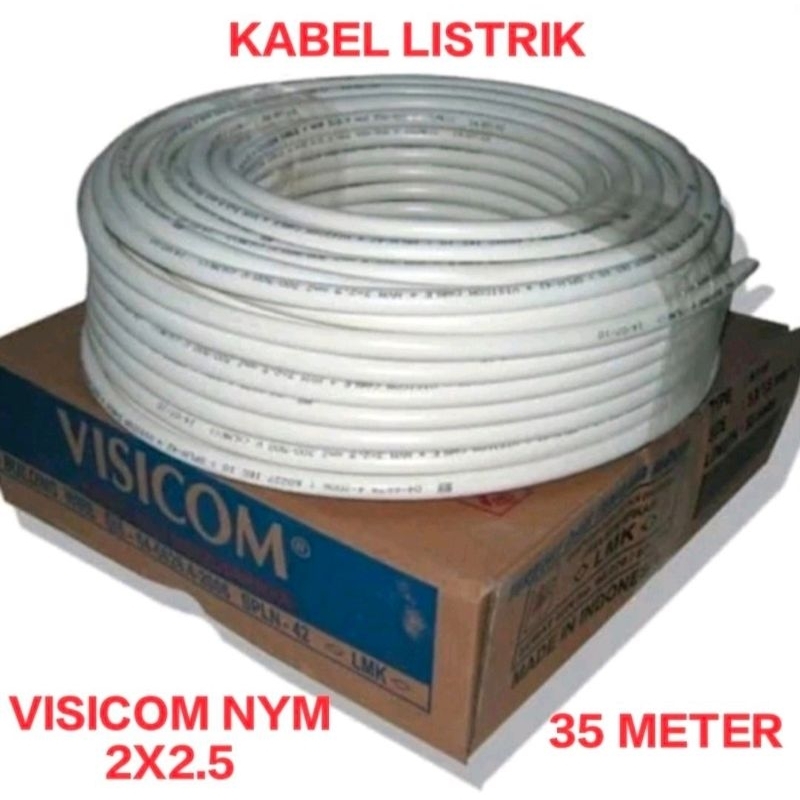 KABEL LISTRIK VISICOM NYM 2X2.5 (35 METER) ECERAN KABEL VISICOM TEMBAGA ASLI 35 METER