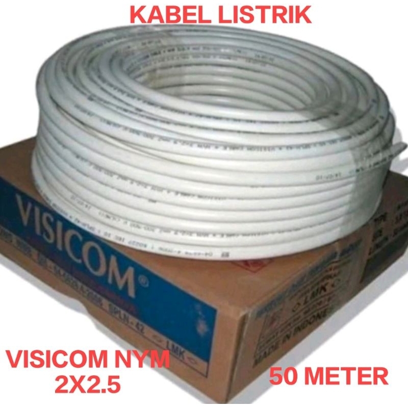 KABEL LISTRIK VISICOM NYM 2X2.5 (50M )  KABEL VISICOM TEMBAGA ASLI 50 METER