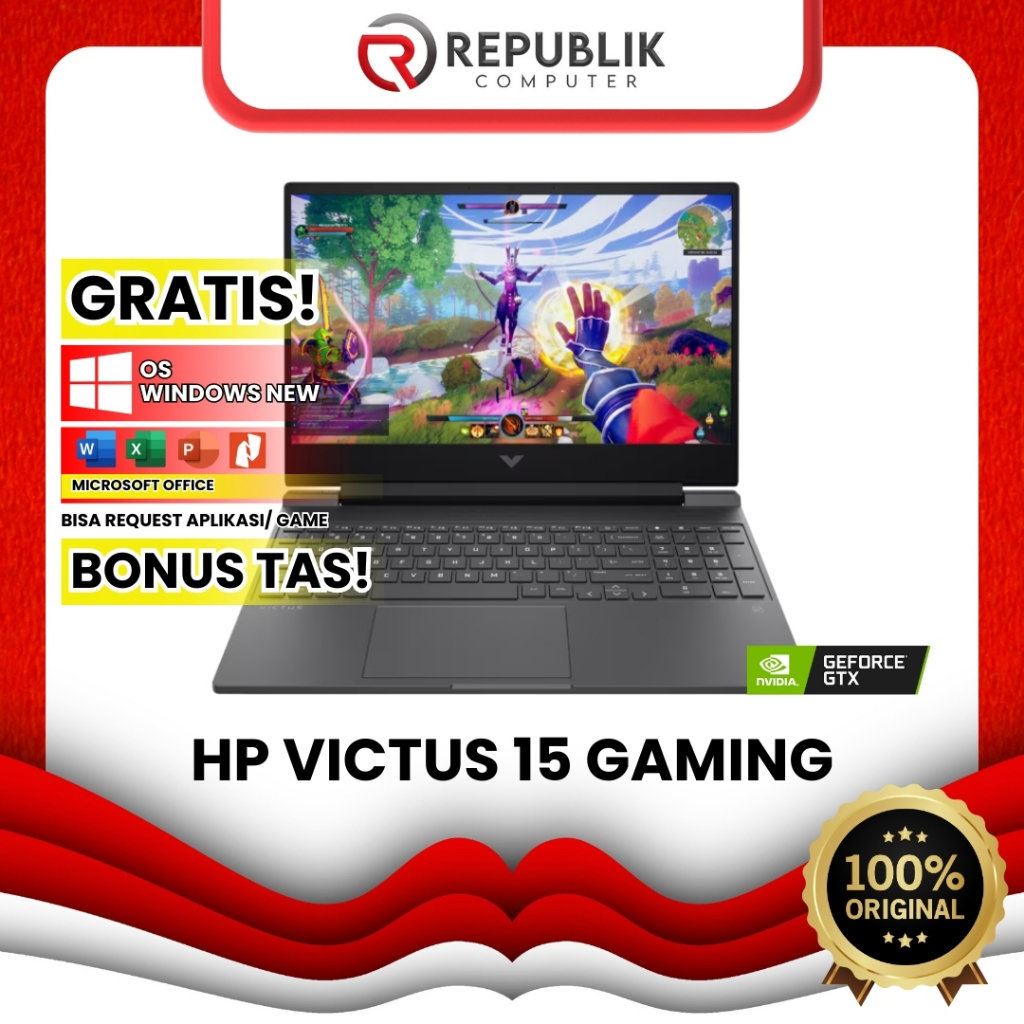 LAPTOP GAMING HP VICTUS 15 RAM BESAR SUPER KENCENG TERMURAH RESMI 100%