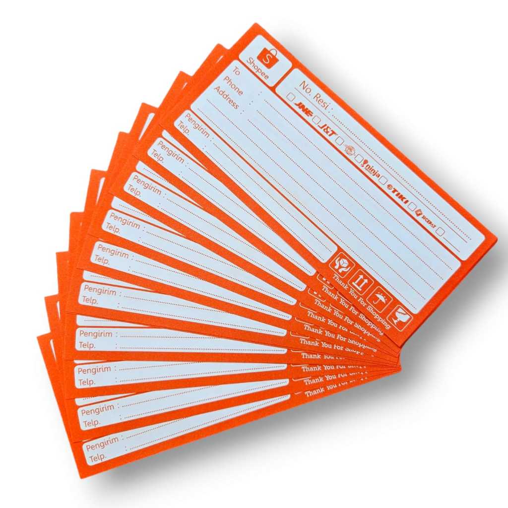 

( isi 100 lembar)LABEL RESI PENGIRIMAN SHOPEE /LABEL PENGIRIMAN OLSHOP NON STIKER