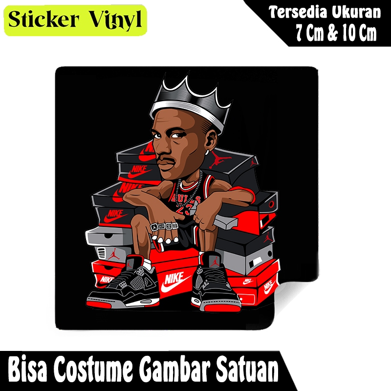 

Radit667 Stiker Sticker Pemain Basket Michael Jordan King Bahan Vynil Tahan Air Bisa Custom Gambar